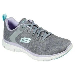 Skechers Women's Flex Appeal 4.0 Sneaker w Air Cooled Memory Foam(Gray/Lavender)